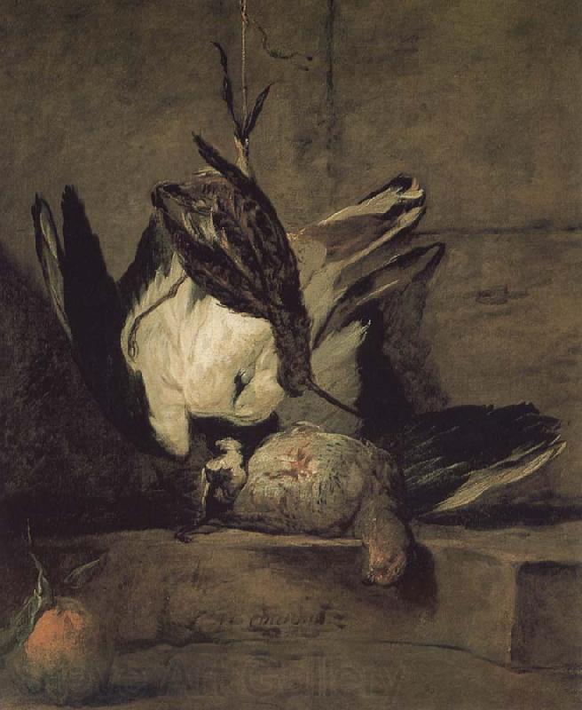 Jean Baptiste Simeon Chardin Wheat gray partridges and Orange Chicken Spain oil painting art